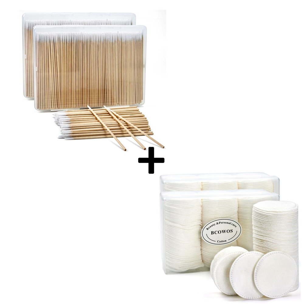 800 Pointed Cotton Swabs and 160Pcs Cotton Rounds