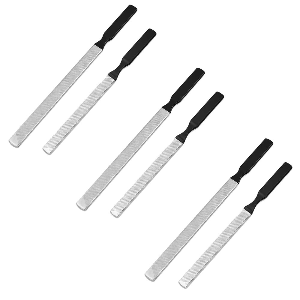 6PCS Metal Toe Nail Files for Thick Nails, Stainless Steel Double Sided Fingernail Toenail Files, Reusable Manicure Files for Women Men
