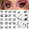 12 Sheets Halloween Decorations, Halloween Eyeliner Temporary Tattoos, Skull Bat Eyeliner Temporary Tattoos for Adults, Spider Eye Stickers Tattoo Eyeliner, Halloween Party Favors Fake Tattoos view 1
