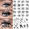 12 Sheets Halloween Decorations, Halloween Eyeliner Temporary Tattoos, Skull Bat Eyeliner Temporary Tattoos for Adults, Spider Eye Stickers Tattoo Eyeliner, Halloween Party Favors Fake Tattoos view 3