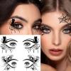 12 Sheets Halloween Decorations, Halloween Eyeliner Temporary Tattoos, Skull Bat Eyeliner Temporary Tattoos for Adults, Spider Eye Stickers Tattoo Eyeliner, Halloween Party Favors Fake Tattoos view 4