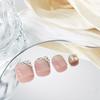 BQZQPAMZ Glitter Press On Toe Nail Short Square Fake Toenails With 3D Rhinestone Design Toe Nail Press Ons Acrylic Stick On Nails for Women Summer Manicure Glossy Toenail Press On Nails view 4