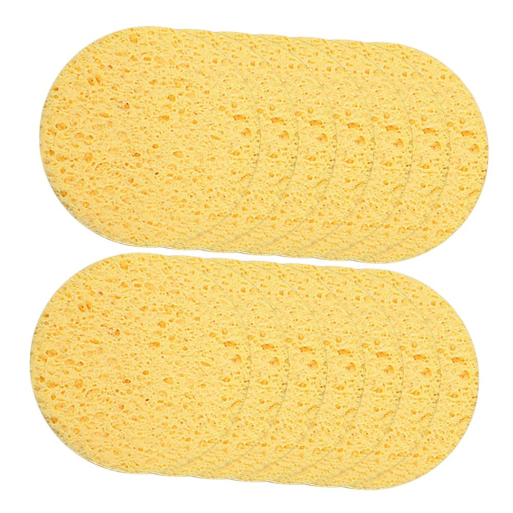 Beaupretty 50pcs Round Facial Cleansing Sponges Soft and Gentle Face Washing Sponges for Makeup Removal Design for Daily Skincare Routine and Easy Use