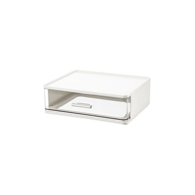 ODTPHQP Cosmetic organizer, home dresser, premium sense desktop storage, skin care makeup brush perfume drawer shelf, minimalist style storage box(Layer One - Ivory)