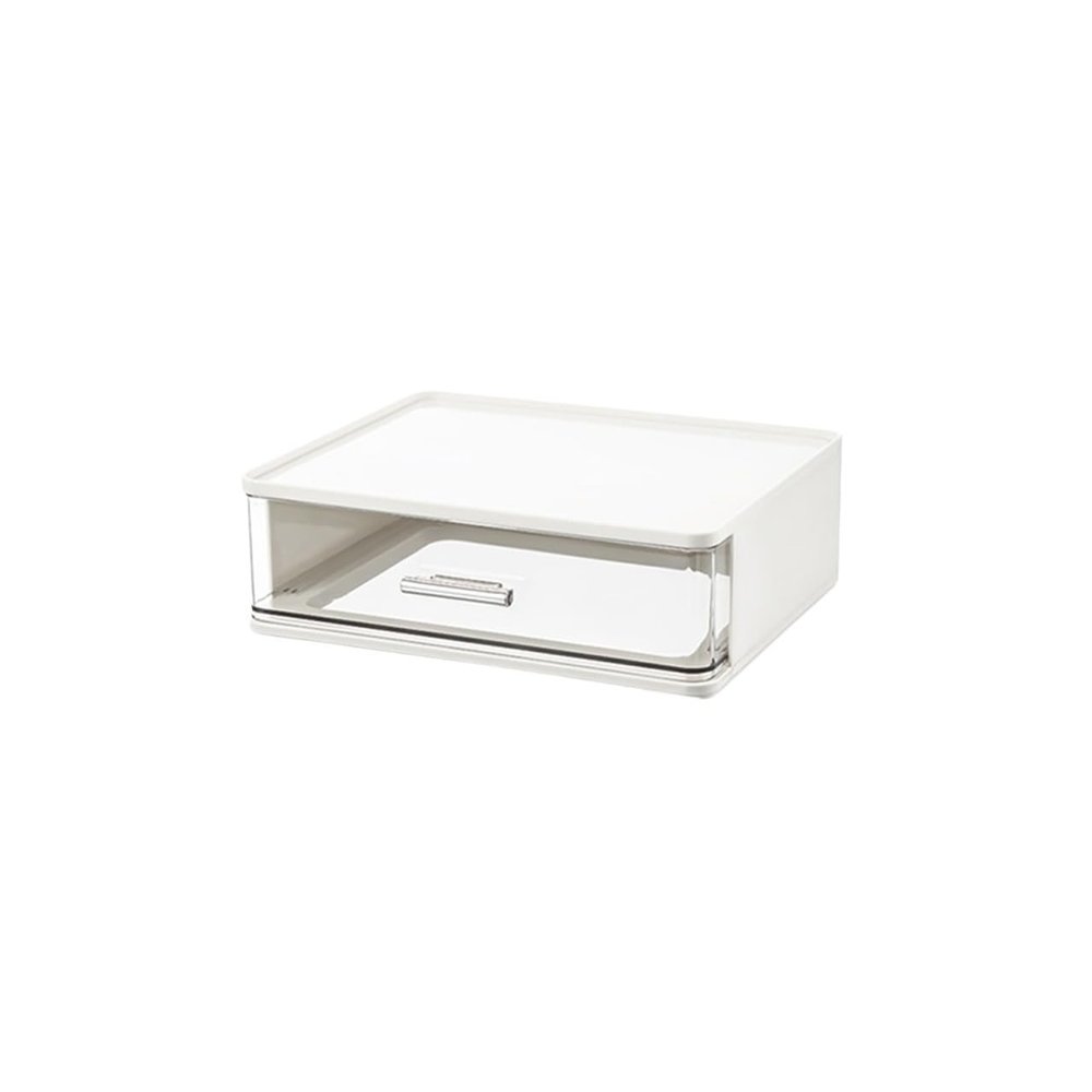 ODTPHQP Cosmetic organizer, home dresser, premium sense desktop storage, skin care makeup brush perfume drawer shelf, minimalist style storage box(Layer One - Ivory)