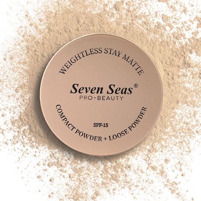 2 In 1 Weightless Stay Matte Compact Powder | Pressed Powder + Loose Powder | Non Oily Matte Look | Evens Out Complexion | Hides Imperfections | Blends Effortlessly (Banana)