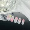 BQZQPAMZ 3D Flower False Nails With Glue Short Gradient Press on Nails Kit Acrylic Set Glitter Square Stick on Nails Glossy Full Coverage Glue on Nails for Women Spring Manicure-24Pcs view 3
