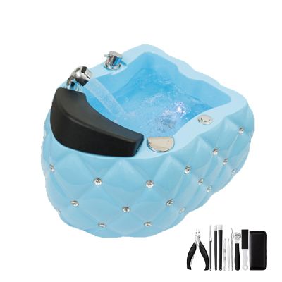Acrylic Footbath Spa Foot Bath Pedicure with Heat and Age Bowl Salon Equipment Jets Colorful Lamp for Hotel Club