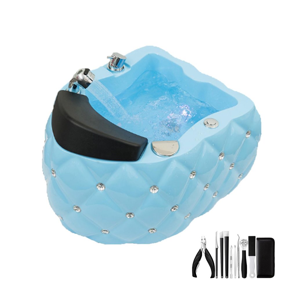 Acrylic Footbath Spa Foot Bath Pedicure with Heat and Age Bowl Salon Equipment Jets Colorful Lamp for Hotel Club