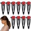 10Pcs Ladybug Hair Clips for Girls, 2 Inch Cute Snap Hair Barrettes for Toddler Girls and Women, Water Drop Non Slip Hairs Accessories for Kids Teens, Toddlers view 1