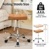 FIRAVOE Rolling Stool Adjustable Height (300lbs Capacity) (Sturdy Base) Multifunctional Nail Tattoo Vanity Massage Stool (Camel Brown) view 2