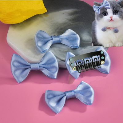 Cats Hair Clip Bows,5-pack, Bowknot Hair Clip for Short Hair Dogs Puppy Kitten,Golden Retriever,French Bulldog,Labrador.German shepherds Yorkshire Grooming Products,Daily or Festival (light blue)