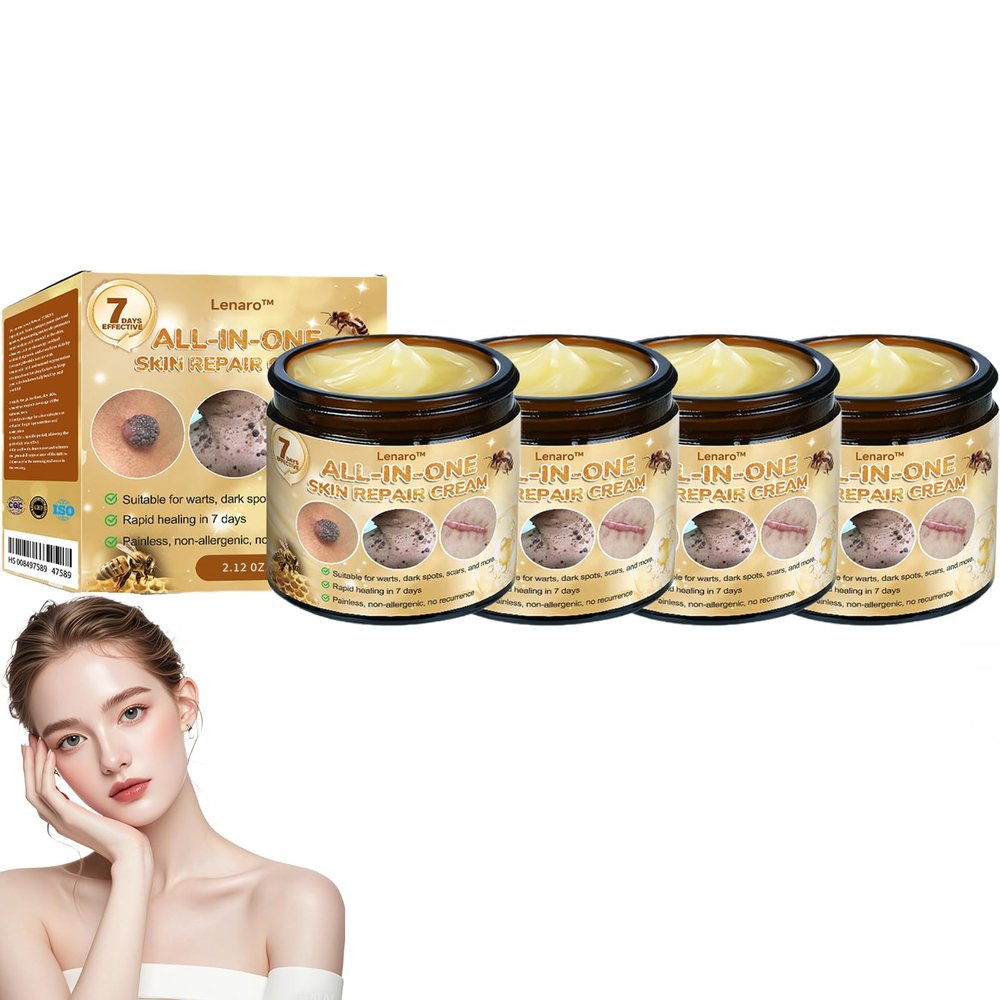 Bee Venom All-in-One Cream, Professional Bee Venom Skin Treatment Cream, Repair, Moisturize and lift 3 in 1, Natural Serum Suitable for All Skin Types (4 Pack)