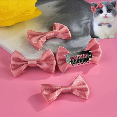 Cats Hair Clip Bows,5-pack, Bowknot Hair Clip for Short Hair Dogs Puppy Kitten,Golden Retriever,French Bulldog,Labrador.German shepherds Yorkshire Grooming Products,Daily or Festival (Bean pink)