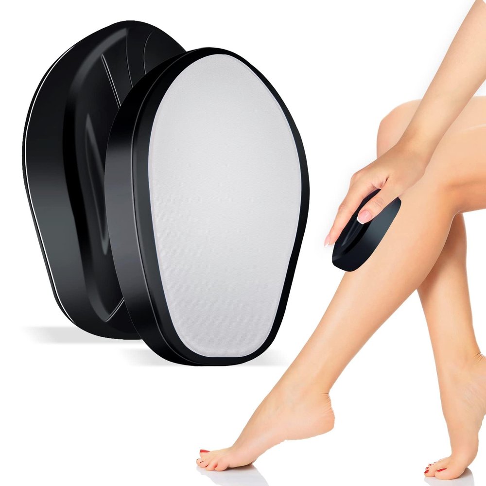 Crystal Hair Eraser, Painless Hair Removal Tool, Reusable Hair Remover for All Body Parts (Black)
