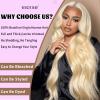 12A 613 Bundles Human Hair 28 Inch Blonde Bundles Human Hair 100% Unprocessed Brazilian Virgin Raw Weave Bundle 1 Bundle Blonde Straight Human Hair for Women view 2
