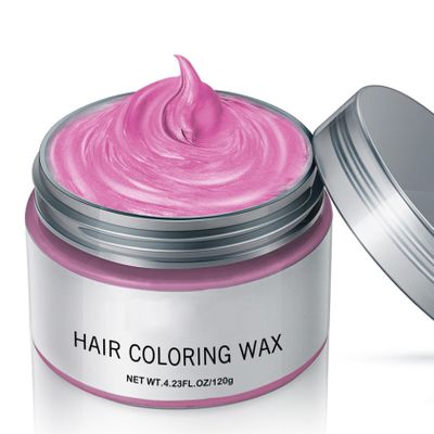 Jugaoge Multi Color Temporary Hair Wax 120g Vibrant Shades Safe Natural Washable Dye Styling Cream for Men Women Long Lasting Easy to Apply Pink One Size