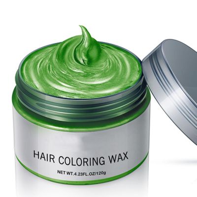 Jugaoge Multi Color Temporary Hair Wax 120g Vibrant Shades Safe Natural Washable Dye Styling Cream for Men Women Long Lasting Easy to Apply Green One Size