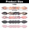 5PCS Floral Prints Bun Makers, Polka Dot Rabbit Ear Bun Twister, Flower Quick Hair Styling Accessories, Deft Hair Bun Maker Hairband, Headwear Styling Tools for Women Vacation Party Accessories view 2