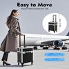 Black Rolling Makeup Case, Professional Cosmetic Box Storage on Wheels, Large Make Up Train Carrying Cases w/4 Organizer Trays, Cosmetic Case Trolley with Locks for Makeup/Nail Art/Hair Styling view 4