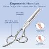 ULG Professional Hair Thinning Scissors 6.5" Japanese Stainless Steel Hand-Honed Salon Barber Scissors for Stylist & Home Use, Texturizing Shears, Ergonomic Design with Patterned Handles view 3