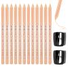 BOHUIZ 12Pcs Barber Pencil with 2 Sharpener, Beige Skin Tone Magic Hairline Pencils for Lineup Beard Shaping Beard Guide Pen Barber Chalk for Beards Hair Makeup Design for Men view 1