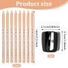 BOHUIZ 12Pcs Barber Pencil with 2 Sharpener, Beige Skin Tone Magic Hairline Pencils for Lineup Beard Shaping Beard Guide Pen Barber Chalk for Beards Hair Makeup Design for Men view 2