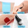 BOBISUKA Sally Halloween Makeup Kit- Light Blue Face Body Paint Stick with Red Lipstick, Black Eyeliner, Self-Adhesive Lashes, Setting Powder & Sponges Makeup Set For Avatar, Corpse Bride, Theme Party view 4