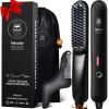 Beard Straightener Brush & Beard Care Kit Bundle  5 Temp Settings, Anti-Scald, Balm, Oil, Comb & Scissors  Gift for Fathers Day, Anniversary, Christmas view 2