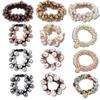 12PCS Fancy Pearl and Rhinestone Hair Ties for Women, Beaded Ponytail Holders with Fancy Decorative Ponytail Holder, Elegant Rhinestone Hair Tie Bracelets, Pretty Pearl Scrunchies for Girls(12PCS,A) view 1