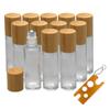 Mineaud 12Pcs 5ML Glass Roll on Bottle with Bamboo Lid for Essential Oils Refillable Perfume Bottles with Stainless Steel Roller Ball view 1