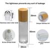 Mineaud 12Pcs 5ML Glass Roll on Bottle with Bamboo Lid for Essential Oils Refillable Perfume Bottles with Stainless Steel Roller Ball view 2