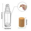 Mineaud 12Pcs 5ML Glass Roll on Bottle with Bamboo Lid for Essential Oils Refillable Perfume Bottles with Stainless Steel Roller Ball view 3