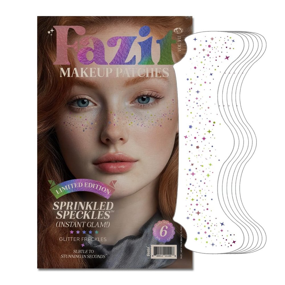 Fazit Makeup Patches - Sprinkled Speckles - Glow Up Make-Up Patches - Cute Glitter Makeup Accessories for Women - Cosmetic Glitter for Face