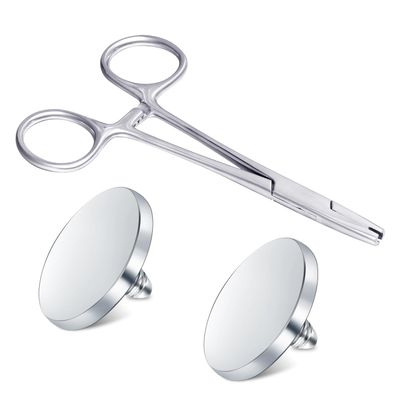 DJCIW 5mm Jaw Piercing Ball Removal Tool,Stainless Steel Piercing Pliers To Change Jewelry, Dermal Anchor Forceps for Dermal Tops,Nose Septum Lip Ring Earrings, Easy to Unscrew or Screw Piercing Balls