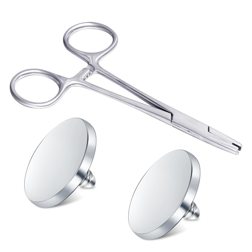 DJCIW 5mm Jaw Piercing Ball Removal Tool,Stainless Steel Piercing Pliers To Change Jewelry, Dermal Anchor Forceps for Dermal Tops,Nose Septum Lip Ring Earrings, Easy to Unscrew or Screw Piercing Balls