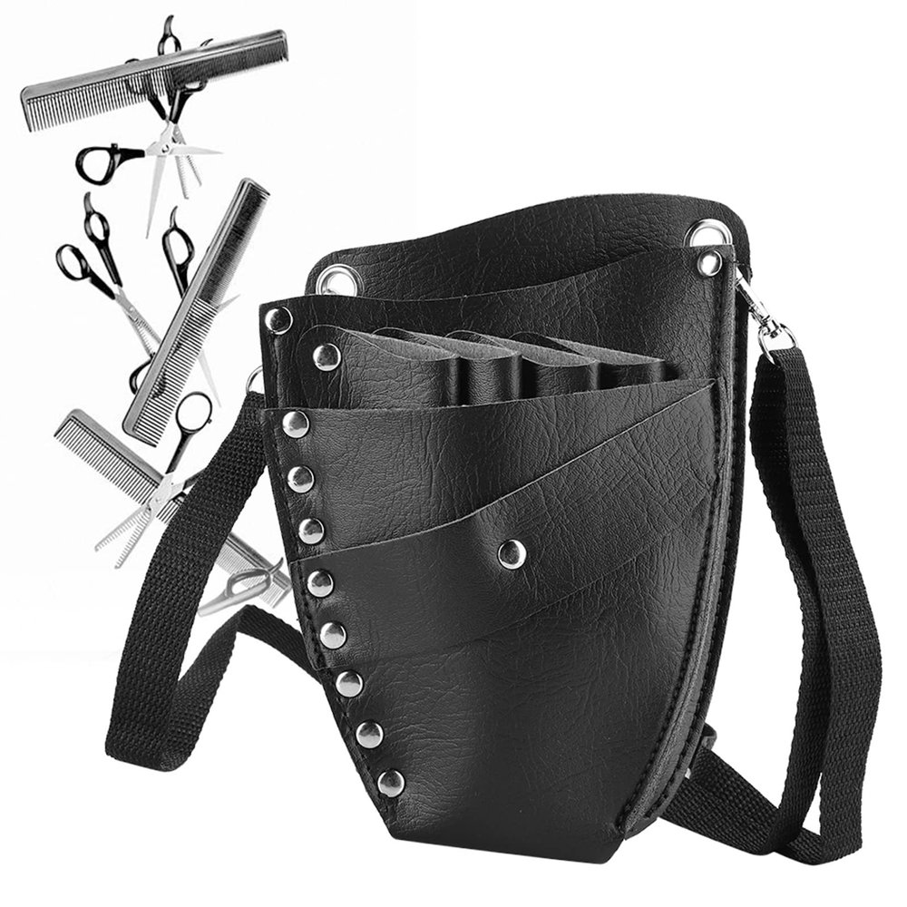 Tyenaza Multi Functional Scissors Bag, Hair Clip Comb Hairdressing Tool Storage Waist Bag, for Hairdresser Comb Shear Holster(20 x 15cm)