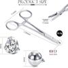 DJCIW 3mm Jaw Piercing Ball Removal Tool,Stainless Steel Piercing Pliers To Change Jewelry, Dermal Anchor Forceps for Dermal Tops,Nose Septum Lip Ring Earrings, Easy to Unscrew or Screw Piercing Balls view 3