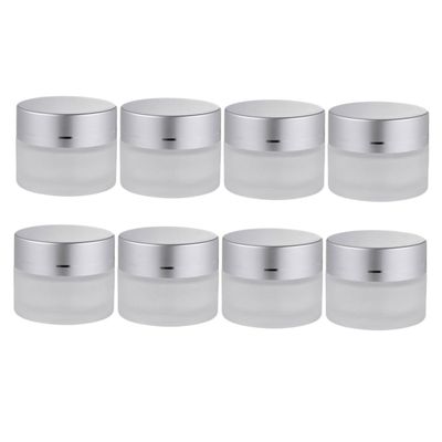 Beaupretty 8pcs Glass Cosmetic Jars Refillable Empty Cream Containers for Travel and Stylish Storage for Lotion Essential Oils