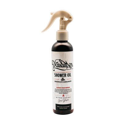 DandyMen Shower Oil | Lightweight Hydration and Gentle Cleansing with Sunflower & Avocado Oils | 8.45 oz (Obsidian Cardamom)