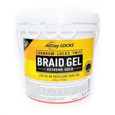 AllDay Locks Braid Gel Extreme Hold, 64 Oz (Bucket)