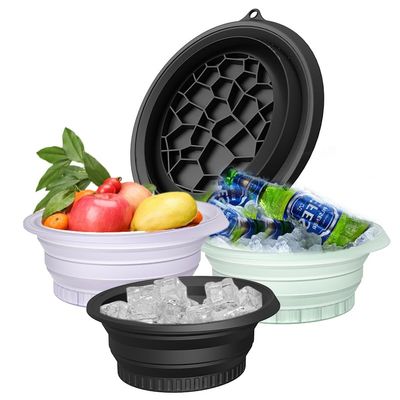 Face Bowl for Ice with Built-In Ice Tray Collapsible Silicone Facial Ice Bath Bowl for Cold Plunge Therapy Portable Spa Tool for Skin Tightening and Acne Relief Perfect for Home and Travel Black