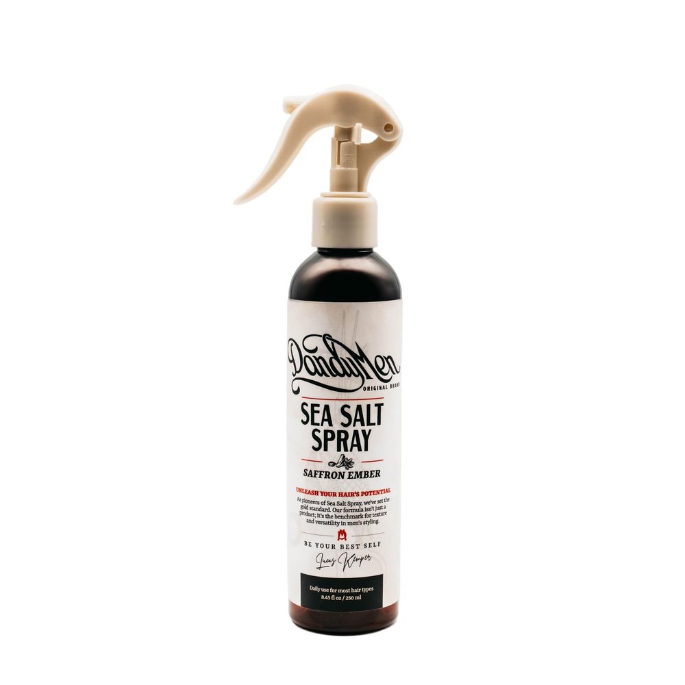 DandyMen Sea Salt Spray Lightweight Texture, Volume, and Flexible Hold with Epsom Salt & Pro-Vitamin B5 (8.45 oz, Saffron Ember)