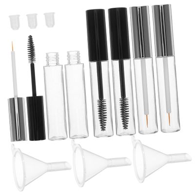 BAZEITFLOW 3pcs Diy Mascara Tube Set Empty Eyelash Tubes Brush Leakproof Compact for Travel