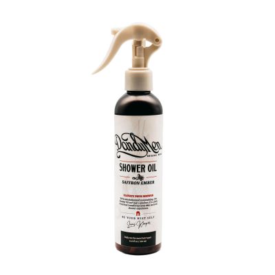 DandyMen Shower Oil | Lightweight Hydration and Gentle Cleansing with Sunflower & Avocado Oils | 8.45 oz (Saffron Ember)