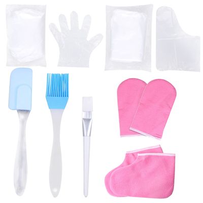 PACKOVE 1set Paraffin Wax Hand Gloves Foot Care Supplies Hand Treatment Spa Foot Cover Moisturizing Gloves Skin Care Kit Random Color
