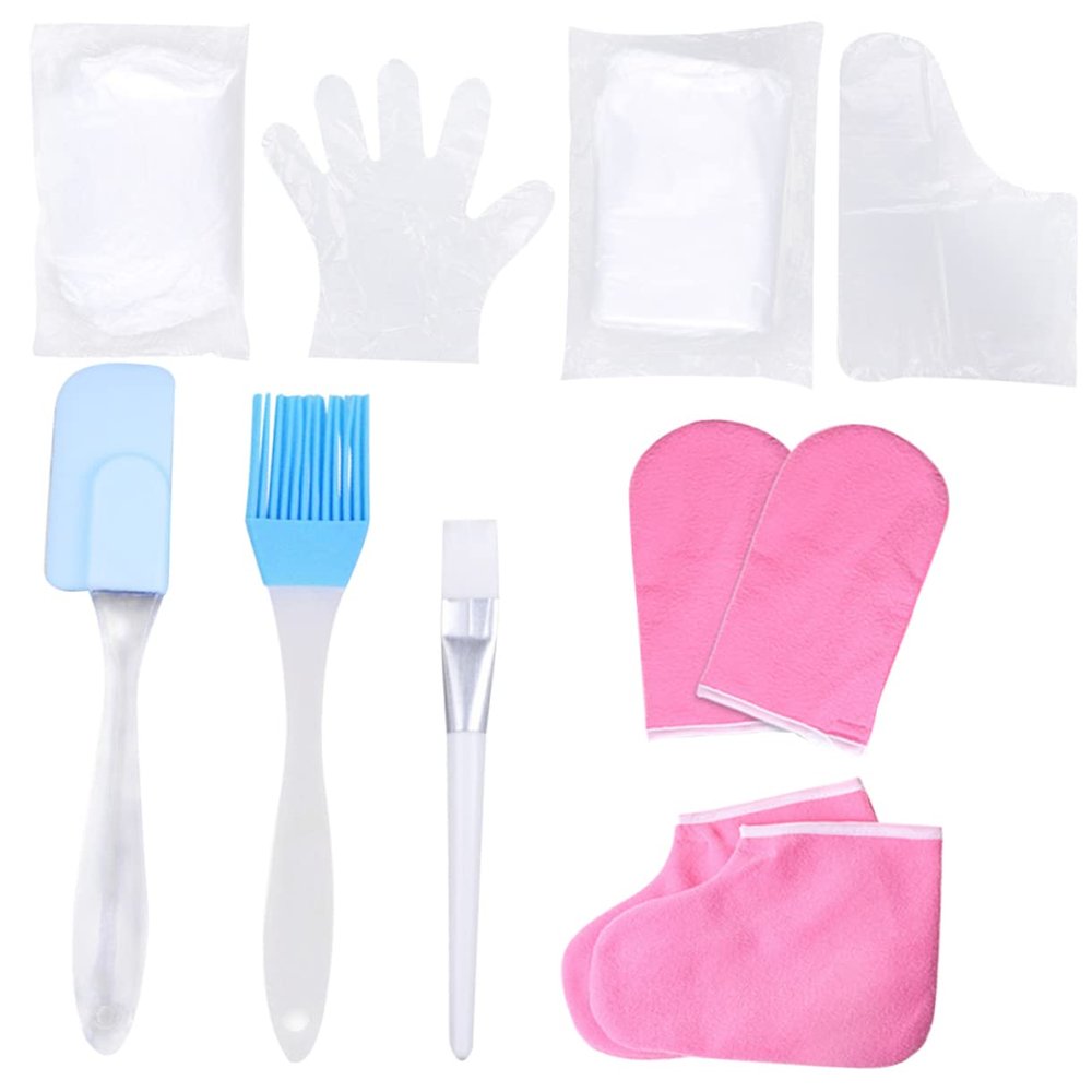 PACKOVE 1set Paraffin Wax Hand Gloves Foot Care Supplies Hand Treatment Spa Foot Cover Moisturizing Gloves Skin Care Kit Random Color