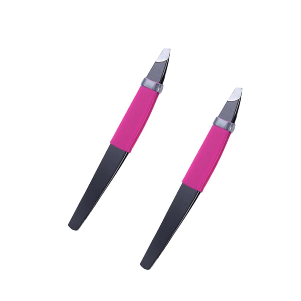 SHERCHPRY 2pcs Stainless Steel Eyebrow Clamp Tweezers Precision Eyebrow Shaping Tool for Easy Hair Removal and Trimming Design Convenient for Makeup Bag