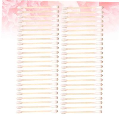 Beaupretty 300PCS Cotton Swabs for Makeup Removal Double Ended Cosmetic Cotton Buds for Cleaning Skin Travel Friendly for Home Use for Sensitive Skin