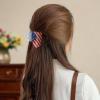 FRUZJAY 4th of July Hair Claw Clips American Flag Hair Clips Heart Shape Acrylic Hair Catch Clamps Independence Day Hair Accessories Patriotic Hair Barrettes Cute Hairpin Strong Hold Styling Jaw Clip view 3